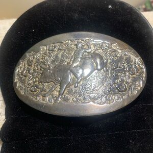 Belt Buckle bull rider  24 K gold plated private collection
